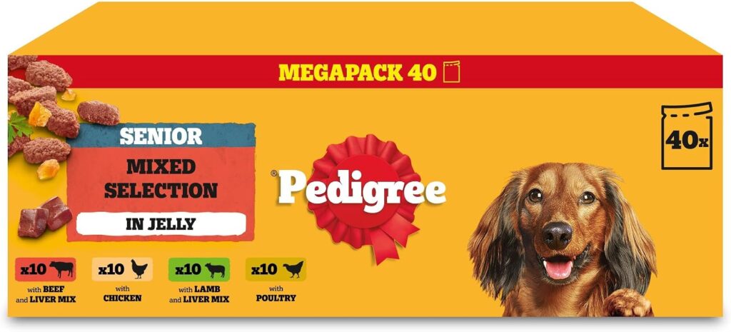 PEDIGREE Senior Dog Food Pouches Chunks in Jelly Suitable for Older Dogs