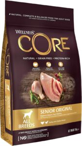 Wellness CORE Senior Chicken and Turkey dry food supports aging dogs joints