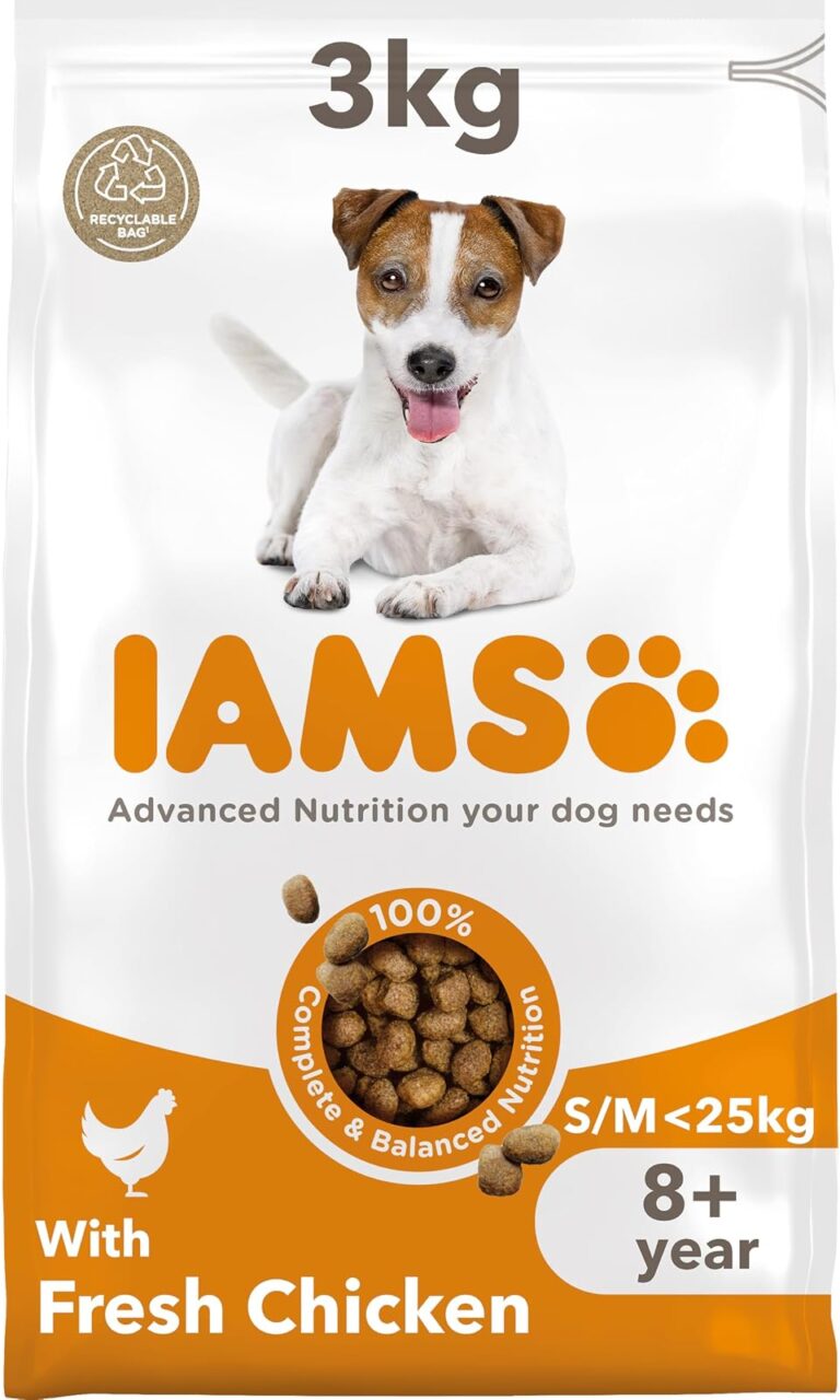 IAMS Senior Small Medium Complete Dry Dog Food with Fresh Chicken for Aging Pets
