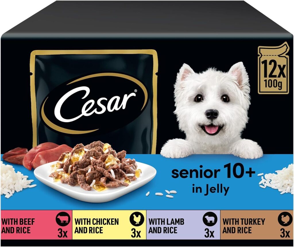 CESAR Senior 10+ Deliciously Fresh Wet Dog Food Pouches Suitable for older dogs
