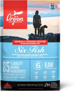 Orijen Six Fish Dog Food with Six Wild-Caught Canadian Fish for Active Dogs