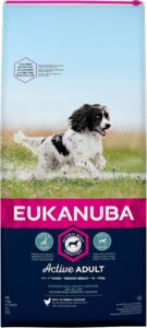 Eukanuba Adult Dog Food for Medium Dogs rich in fresh chicken supporting digestion