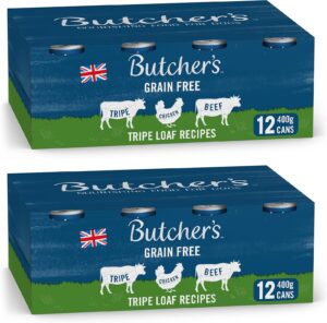 Butcher's Wet Dog Food Tripe Loaf Pate Grain Free for Healthy Coats